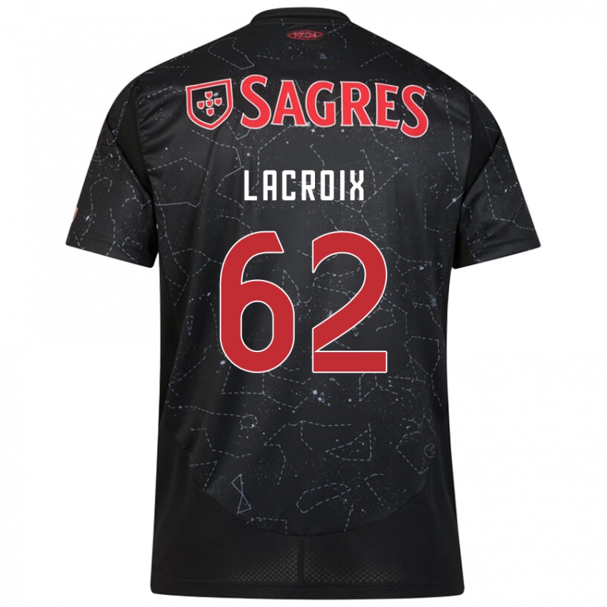 Kinder Lenny Lacroix #62 Schwarz Rot Auswärtstrikot Trikot 2024/25 T-Shirt Österreich