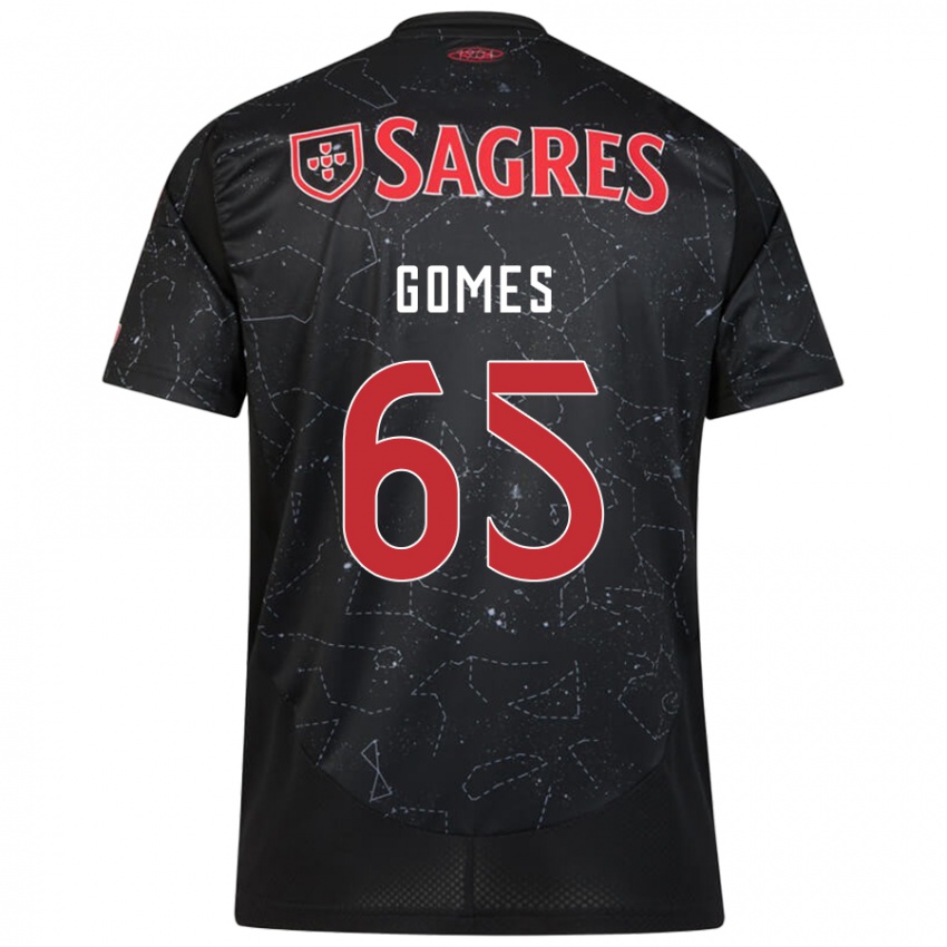 Kinder André Gomes #65 Schwarz Rot Auswärtstrikot Trikot 2024/25 T-Shirt Österreich