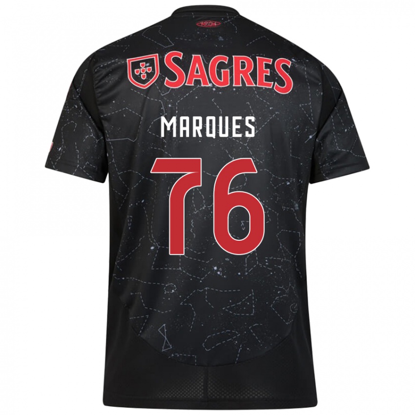 Kinder Gustavo Marques #76 Schwarz Rot Auswärtstrikot Trikot 2024/25 T-Shirt Österreich