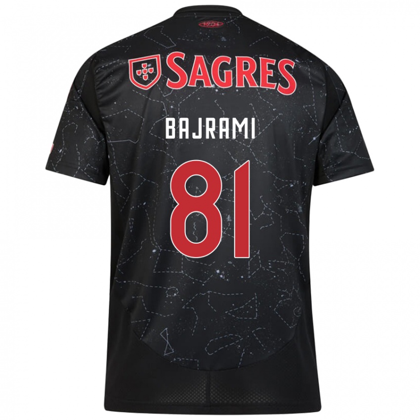 Kinder Adrian Bajrami #81 Schwarz Rot Auswärtstrikot Trikot 2024/25 T-Shirt Österreich