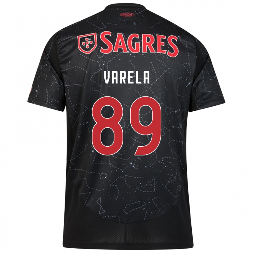 Kinder Gustavo Varela #89 Schwarz Rot Auswärtstrikot Trikot 2024/25 T-Shirt Österreich