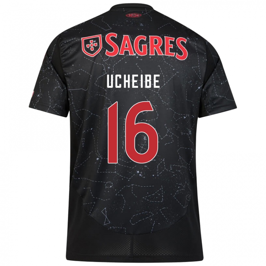 Kinder Christy Ucheibe #16 Schwarz Rot Auswärtstrikot Trikot 2024/25 T-Shirt Österreich