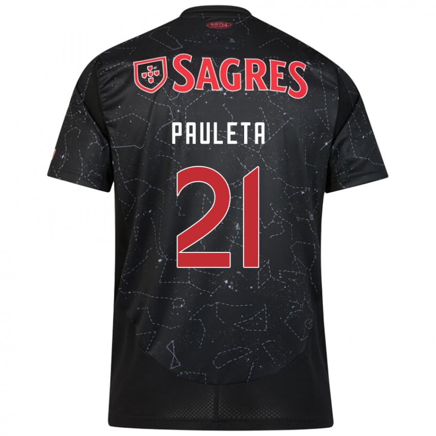 Kinder Pauleta #21 Schwarz Rot Auswärtstrikot Trikot 2024/25 T-Shirt Österreich