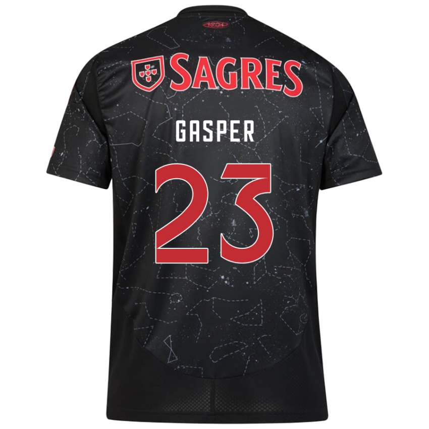 Kinder Anna Gasper #23 Schwarz Rot Auswärtstrikot Trikot 2024/25 T-Shirt Österreich