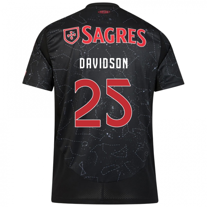 Kinder Chandra Davidson #25 Schwarz Rot Auswärtstrikot Trikot 2024/25 T-Shirt Österreich