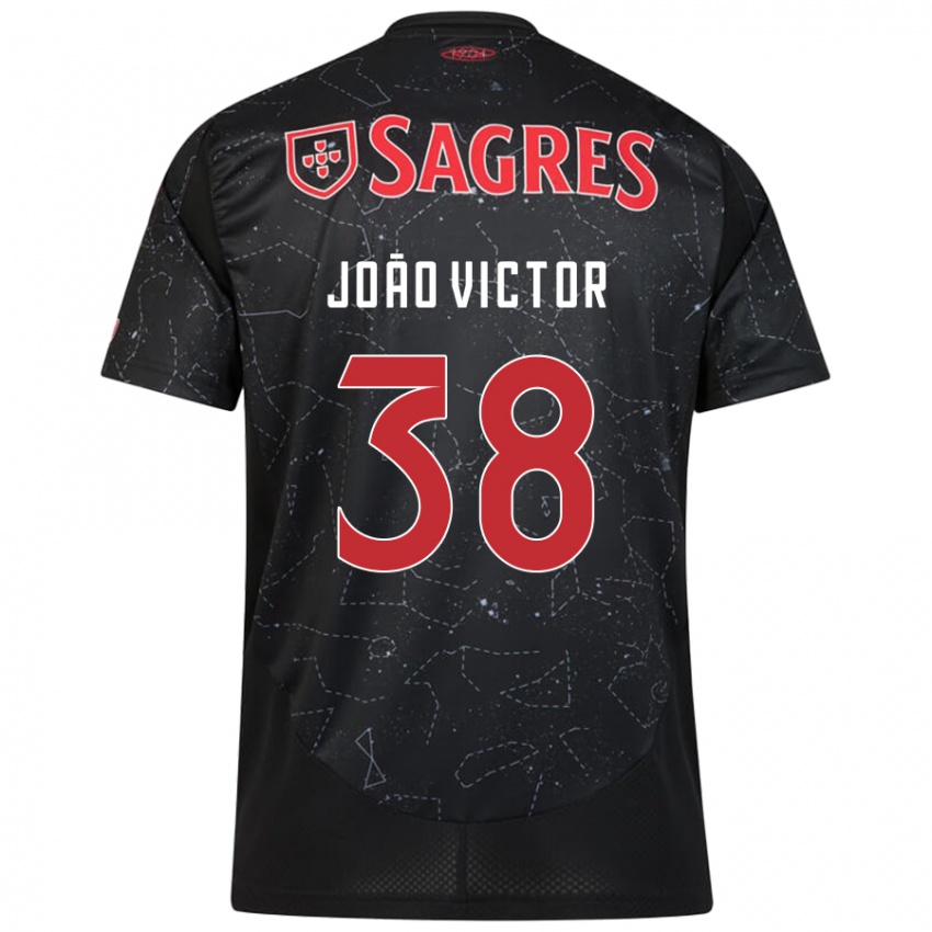 Kinder Joao Victor #38 Schwarz Rot Auswärtstrikot Trikot 2024/25 T-Shirt Österreich