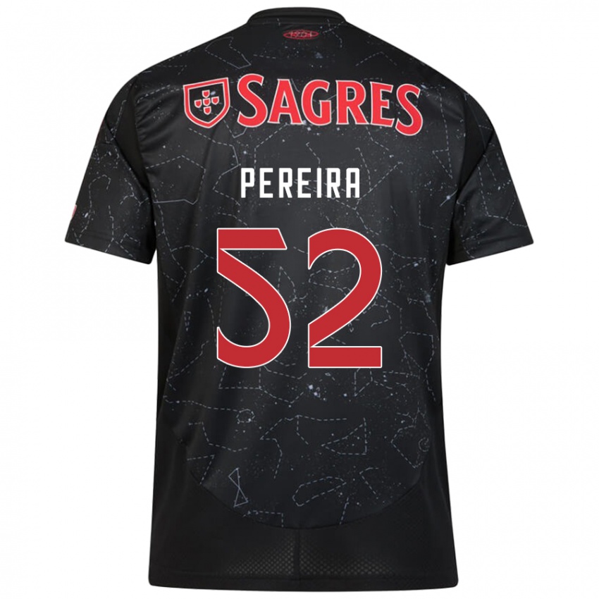 Kinder Henrique Pereira #52 Schwarz Rot Auswärtstrikot Trikot 2024/25 T-Shirt Österreich