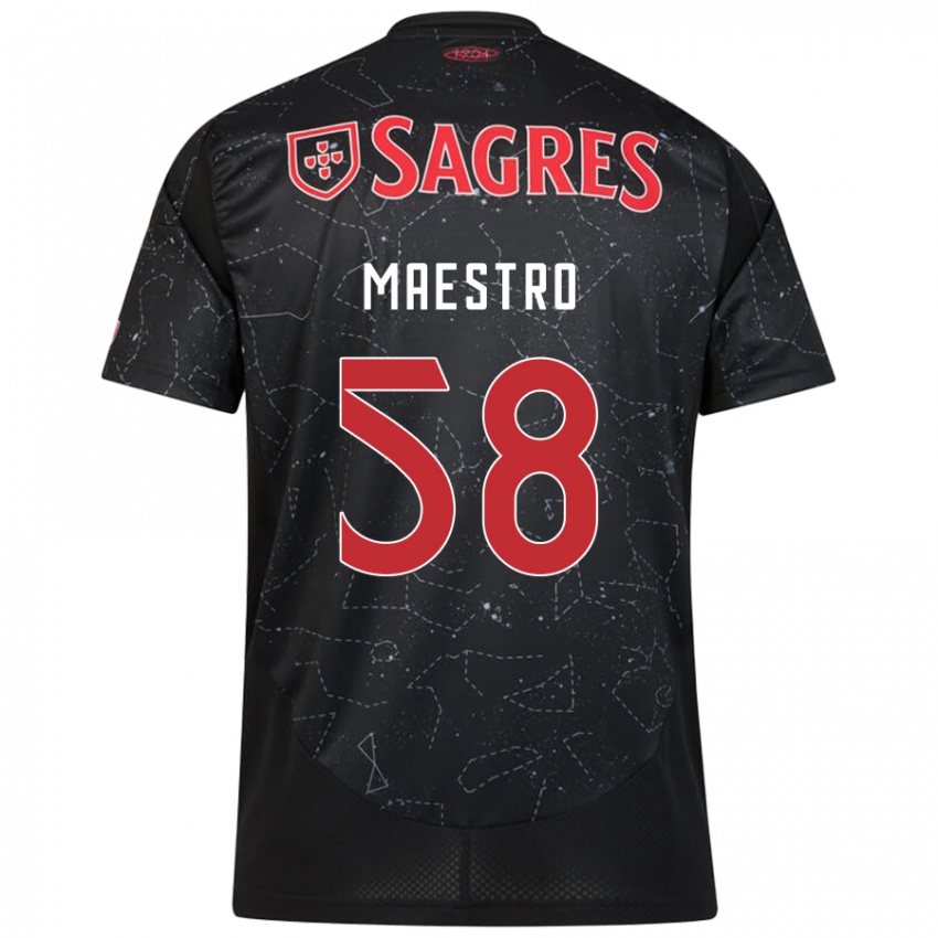 Kinder Maestro #58 Schwarz Rot Auswärtstrikot Trikot 2024/25 T-Shirt Österreich