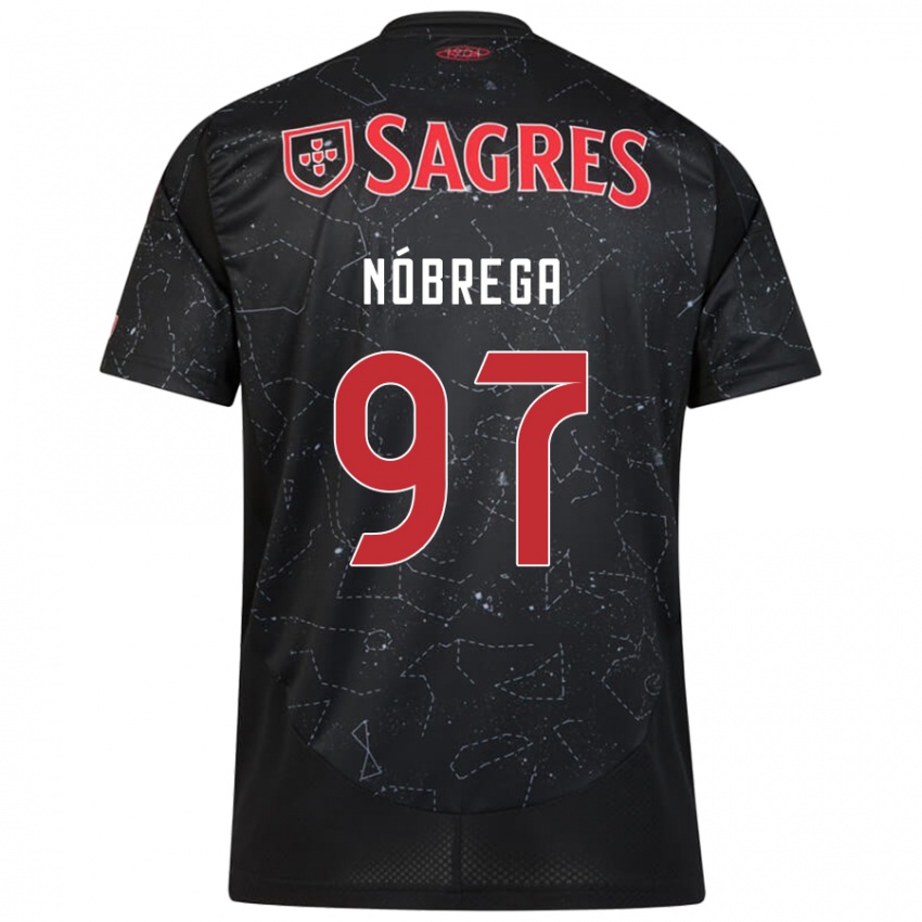 Kinder Ricardo Nóbrega #97 Schwarz Rot Auswärtstrikot Trikot 2024/25 T-Shirt Österreich