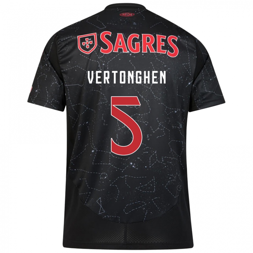 Kinder Jan Vertonghen #5 Schwarz Rot Auswärtstrikot Trikot 2024/25 T-Shirt Österreich