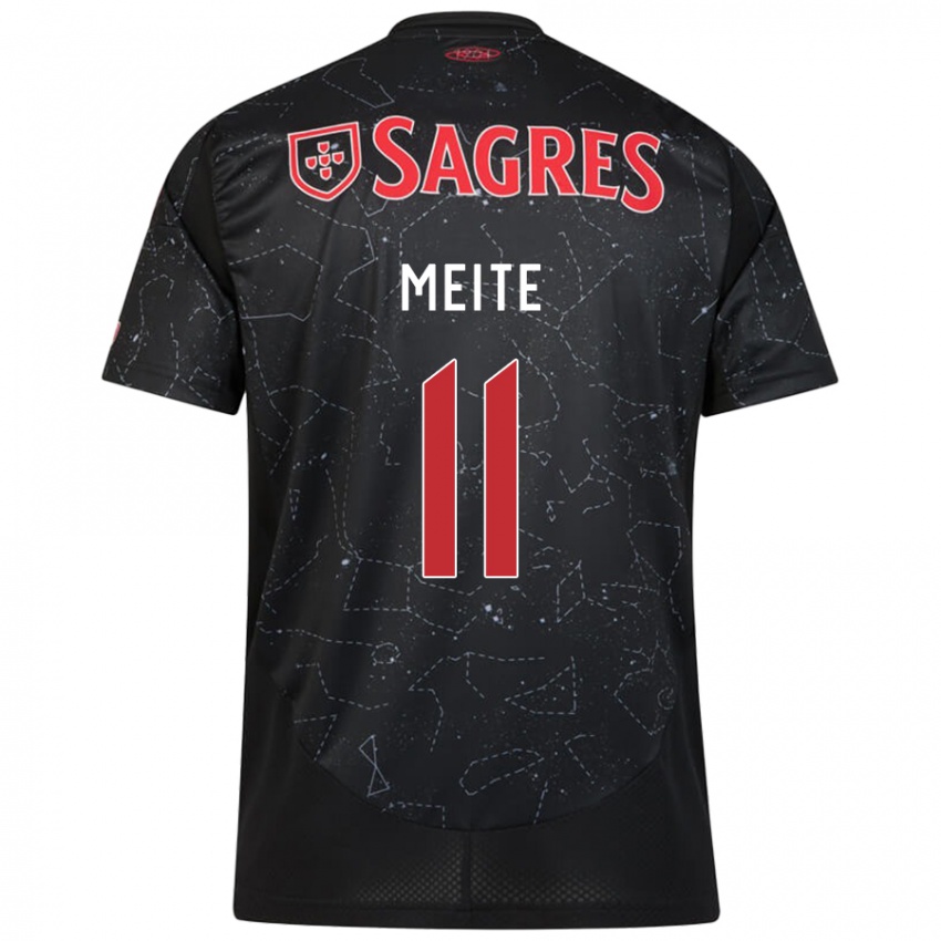 Kinder Soualiho Meite #11 Schwarz Rot Auswärtstrikot Trikot 2024/25 T-Shirt Österreich