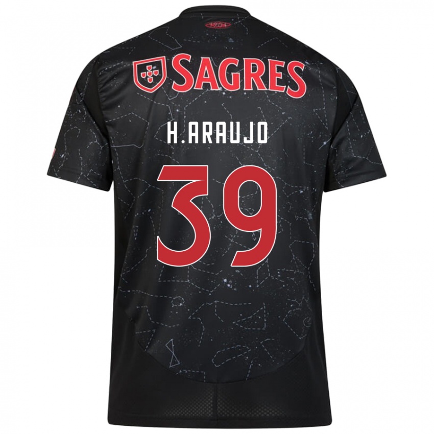 Kinder Henrique Araujo #39 Schwarz Rot Auswärtstrikot Trikot 2024/25 T-Shirt Österreich