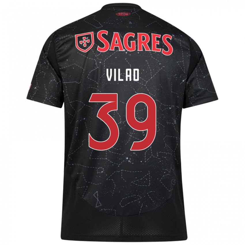 Kinder Carolina Vilao #39 Schwarz Rot Auswärtstrikot Trikot 2024/25 T-Shirt Österreich