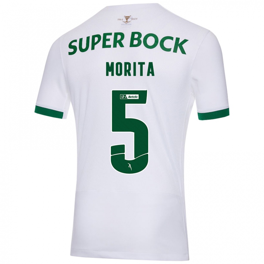 Kinder Hidemasa Morita #5 Weiß Grün Auswärtstrikot Trikot 2024/25 T-Shirt Österreich