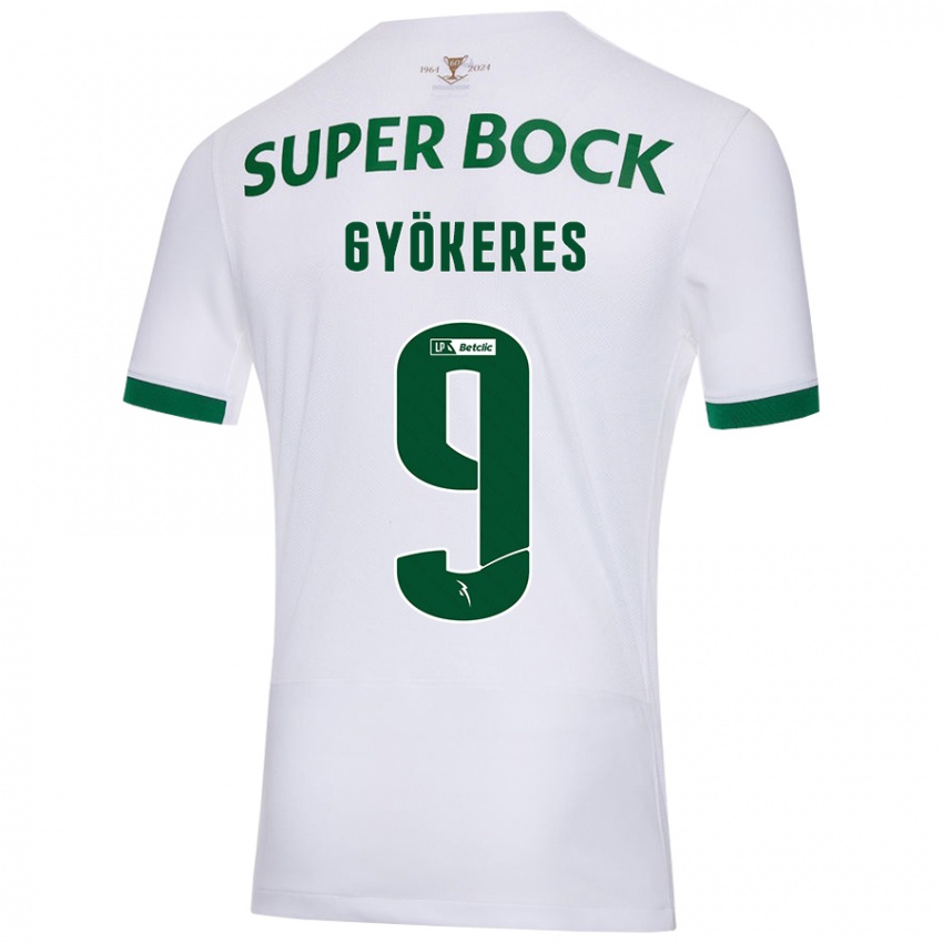 Kinder Viktor Gyökeres #9 Weiß Grün Auswärtstrikot Trikot 2024/25 T-Shirt Österreich