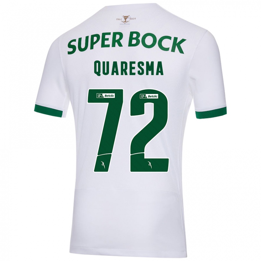 Kinder Eduardo Quaresma #72 Weiß Grün Auswärtstrikot Trikot 2024/25 T-Shirt Österreich