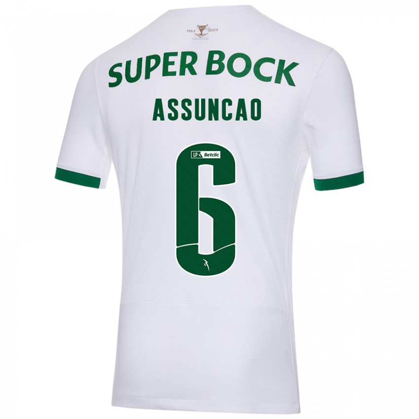 Kinder João Assunção #6 Weiß Grün Auswärtstrikot Trikot 2024/25 T-Shirt Österreich