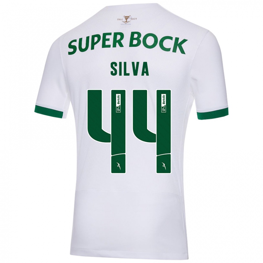 Kinder Pedro Silva #44 Weiß Grün Auswärtstrikot Trikot 2024/25 T-Shirt Österreich