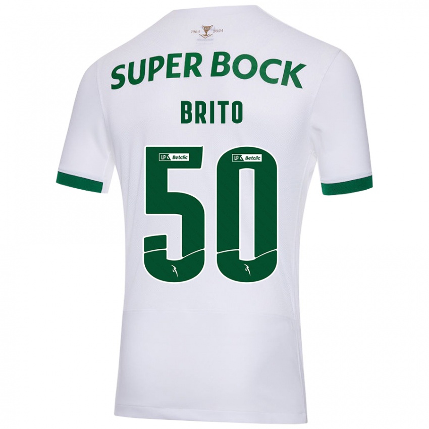 Kinder Alexandre Brito #50 Weiß Grün Auswärtstrikot Trikot 2024/25 T-Shirt Österreich