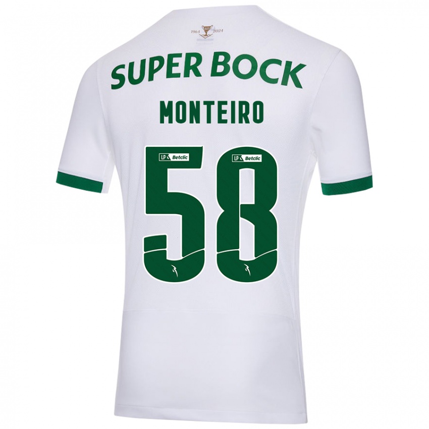 Kinder David Monteiro #58 Weiß Grün Auswärtstrikot Trikot 2024/25 T-Shirt Österreich