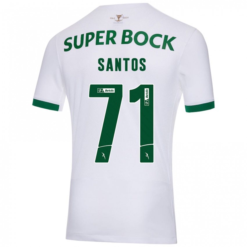 Kinder Denilson Santos #71 Weiß Grün Auswärtstrikot Trikot 2024/25 T-Shirt Österreich