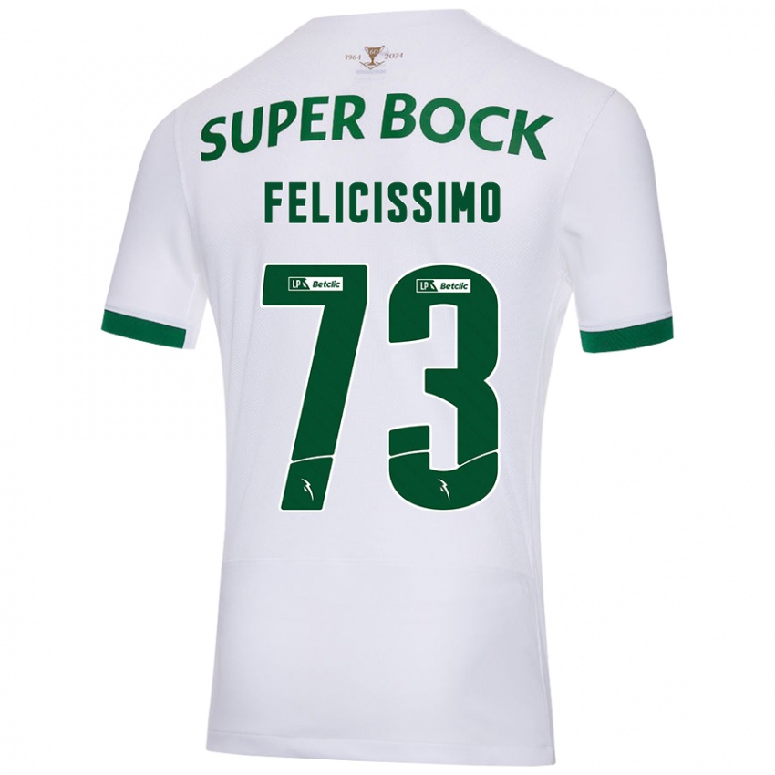 Kinder Eduardo Felicíssimo #73 Weiß Grün Auswärtstrikot Trikot 2024/25 T-Shirt Österreich