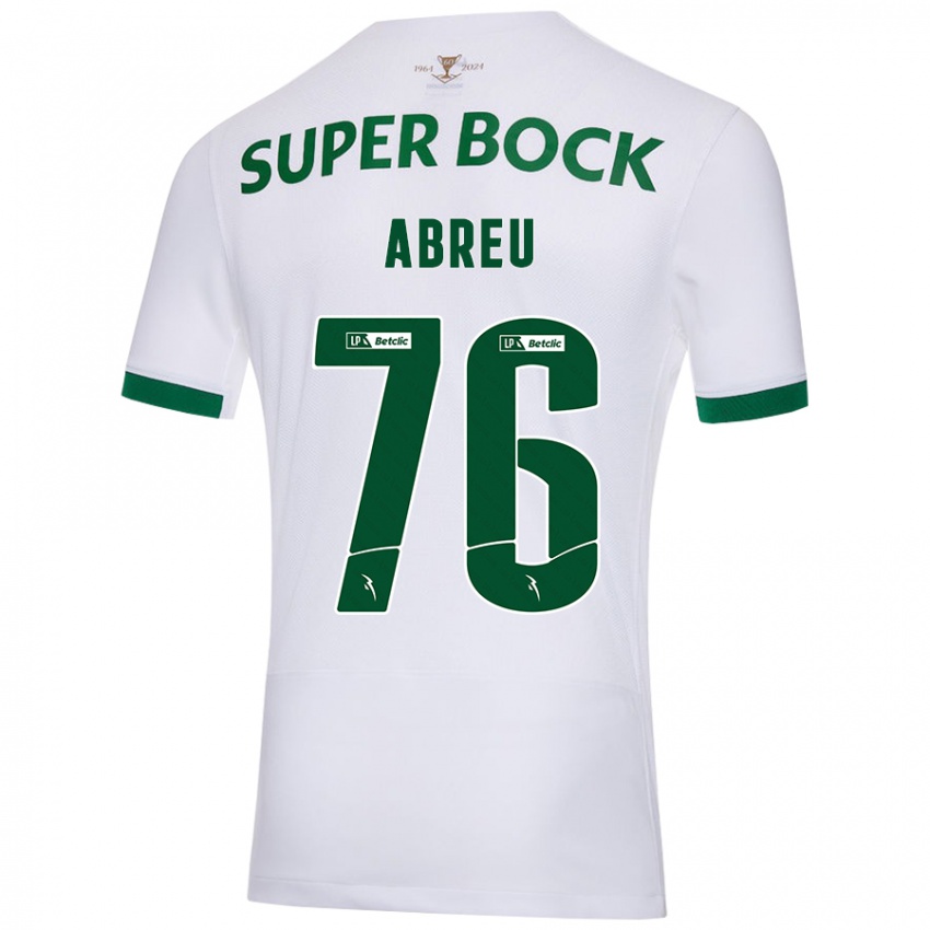 Kinder Diogo Abreu #76 Weiß Grün Auswärtstrikot Trikot 2024/25 T-Shirt Österreich