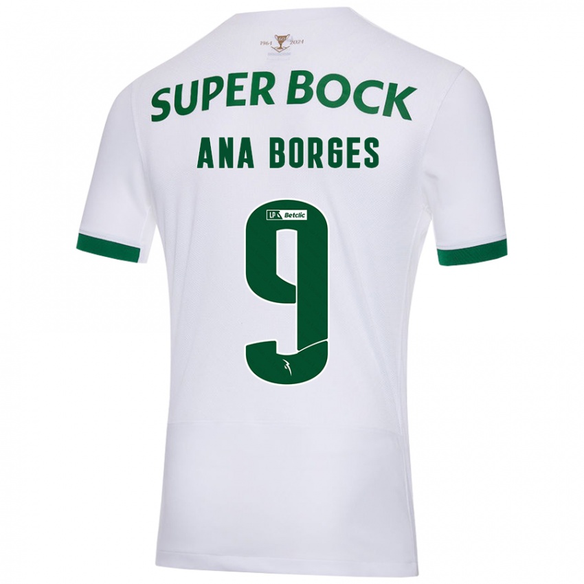 Kinder Ana Catarina Marques Borges #9 Weiß Grün Auswärtstrikot Trikot 2024/25 T-Shirt Österreich