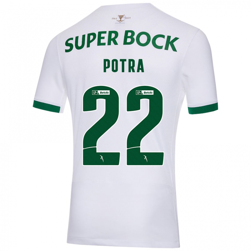 Kinder Catarina Sofia Branco Potra #22 Weiß Grün Auswärtstrikot Trikot 2024/25 T-Shirt Österreich