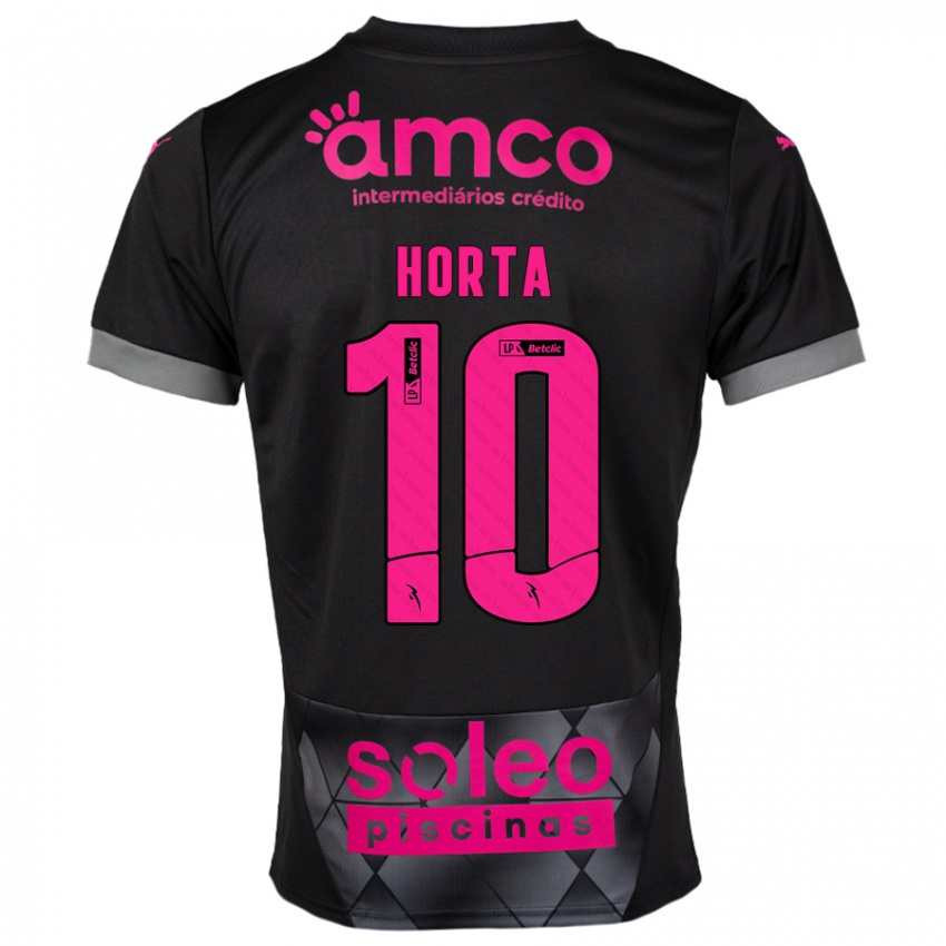 Kinder André Horta #10 Schwarz Rosa Auswärtstrikot Trikot 2024/25 T-Shirt Österreich