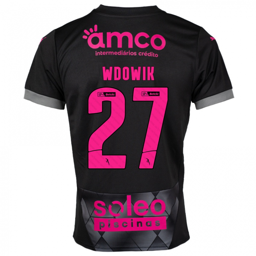 Kinder Bartlomiej Wdowik #27 Schwarz Rosa Auswärtstrikot Trikot 2024/25 T-Shirt Österreich