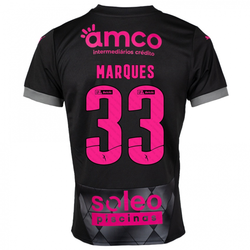 Kinder João Marques #33 Schwarz Rosa Auswärtstrikot Trikot 2024/25 T-Shirt Österreich