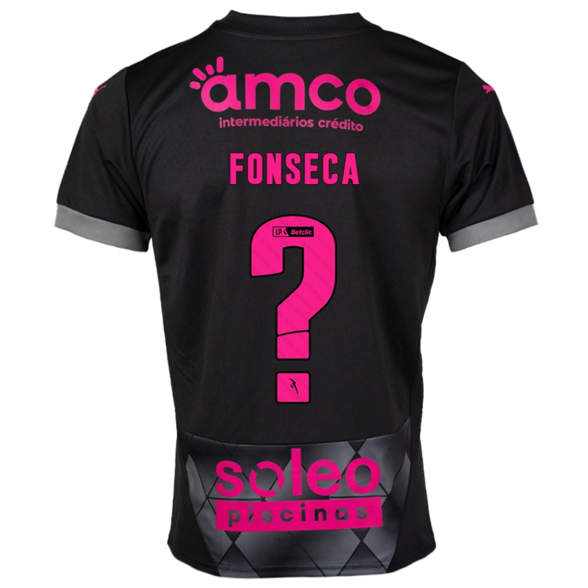 Kinder Diogo Fonseca #0 Schwarz Rosa Auswärtstrikot Trikot 2024/25 T-Shirt Österreich