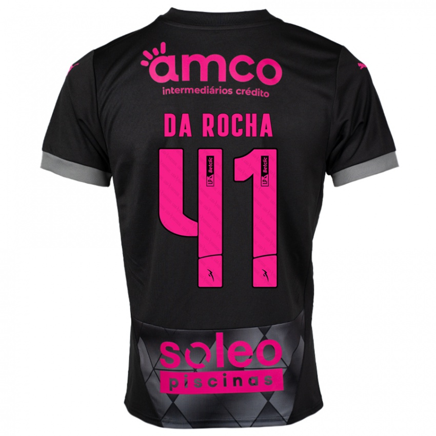 Kinder Yanis Da Rocha #41 Schwarz Rosa Auswärtstrikot Trikot 2024/25 T-Shirt Österreich