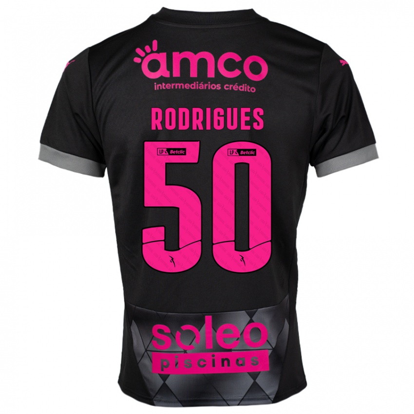 Kinder Diego Rodrigues #50 Schwarz Rosa Auswärtstrikot Trikot 2024/25 T-Shirt Österreich