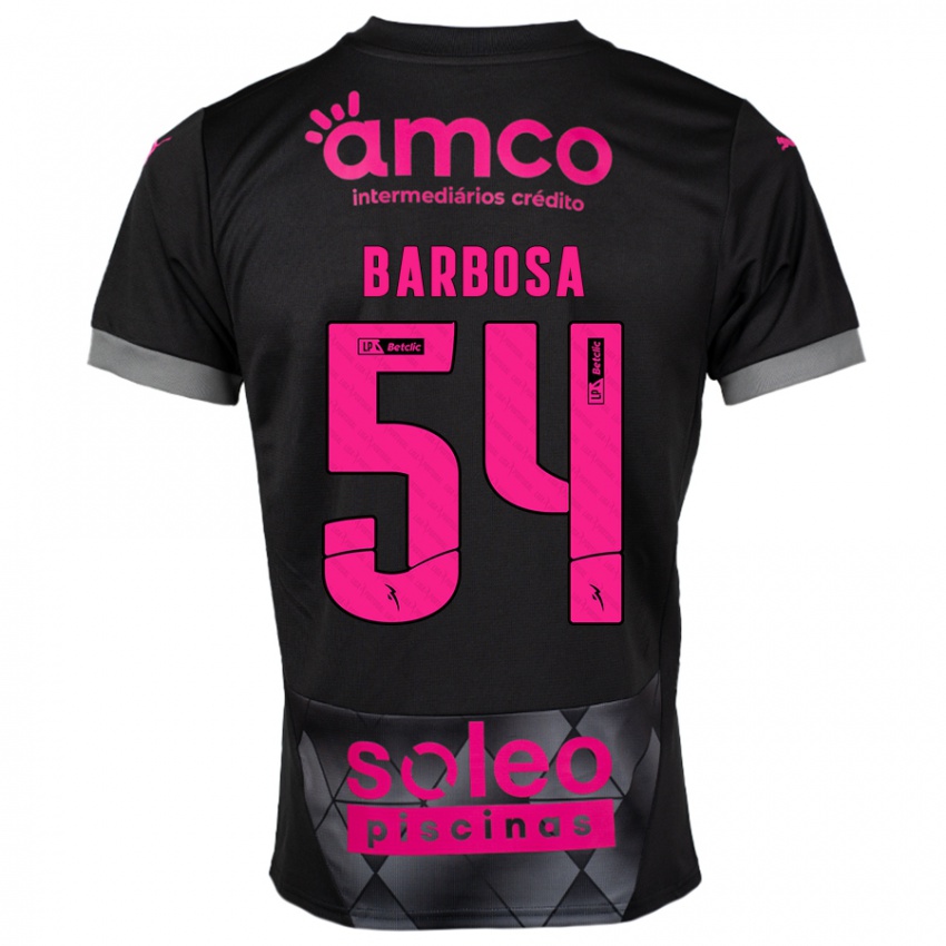 Kinder Guilherme Barbosa #54 Schwarz Rosa Auswärtstrikot Trikot 2024/25 T-Shirt Österreich