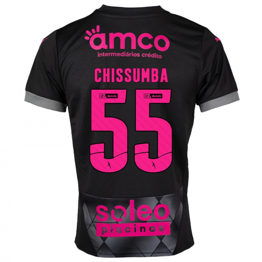 Kinder Chissumba #55 Schwarz Rosa Auswärtstrikot Trikot 2024/25 T-Shirt Österreich