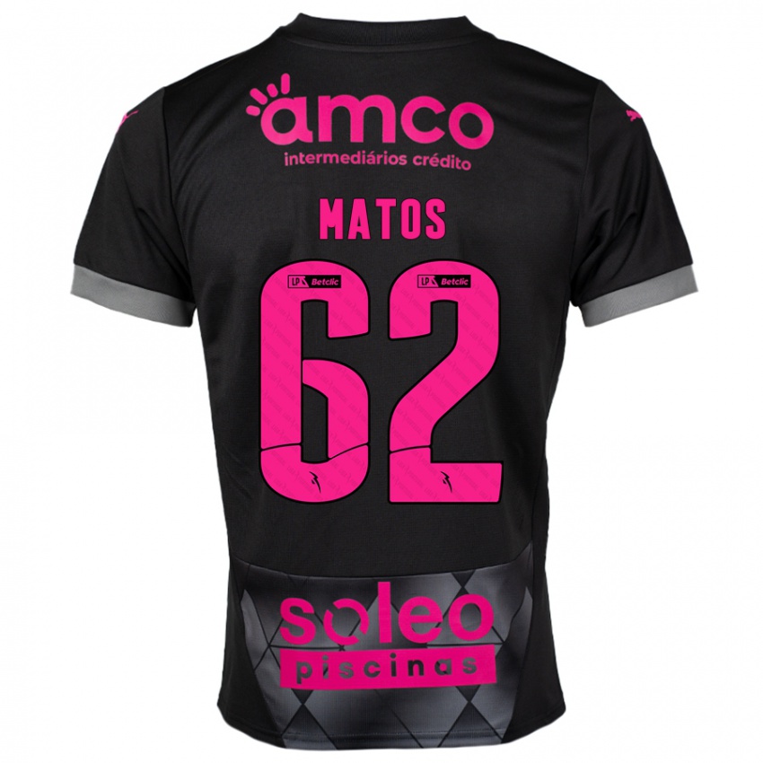 Kinder Nuno Matos #62 Schwarz Rosa Auswärtstrikot Trikot 2024/25 T-Shirt Österreich