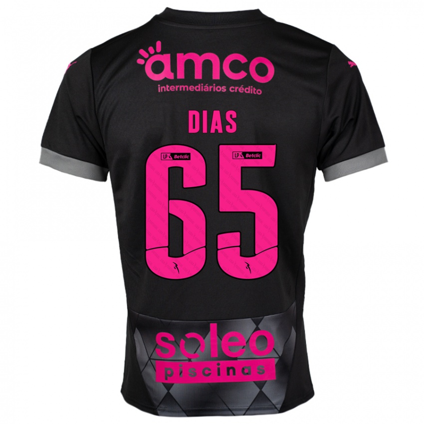 Kinder Leandro Dias #65 Schwarz Rosa Auswärtstrikot Trikot 2024/25 T-Shirt Österreich