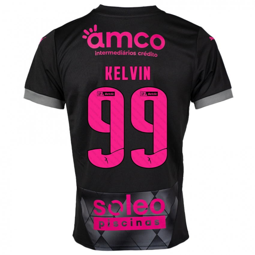 Kinder Kauan Kelvin #99 Schwarz Rosa Auswärtstrikot Trikot 2024/25 T-Shirt Österreich