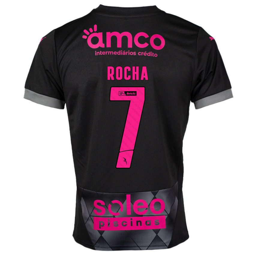 Kinder Carolina Rocha #7 Schwarz Rosa Auswärtstrikot Trikot 2024/25 T-Shirt Österreich