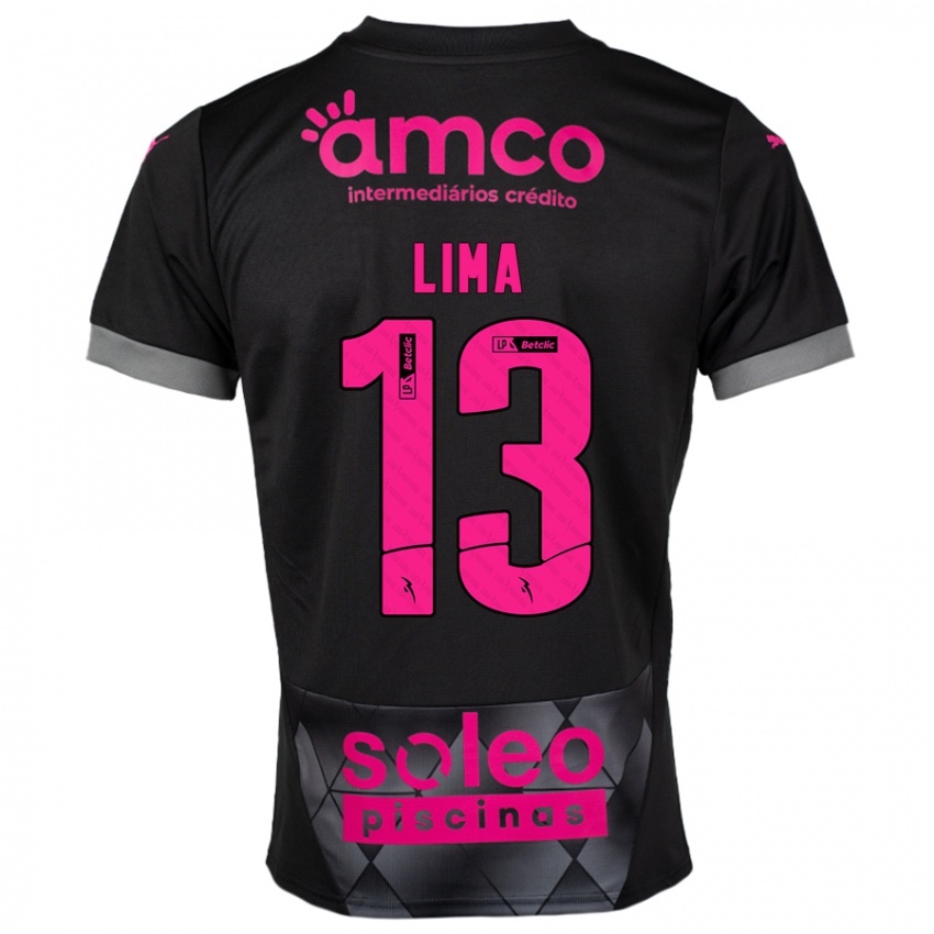 Kinder Aline Lima #13 Schwarz Rosa Auswärtstrikot Trikot 2024/25 T-Shirt Österreich