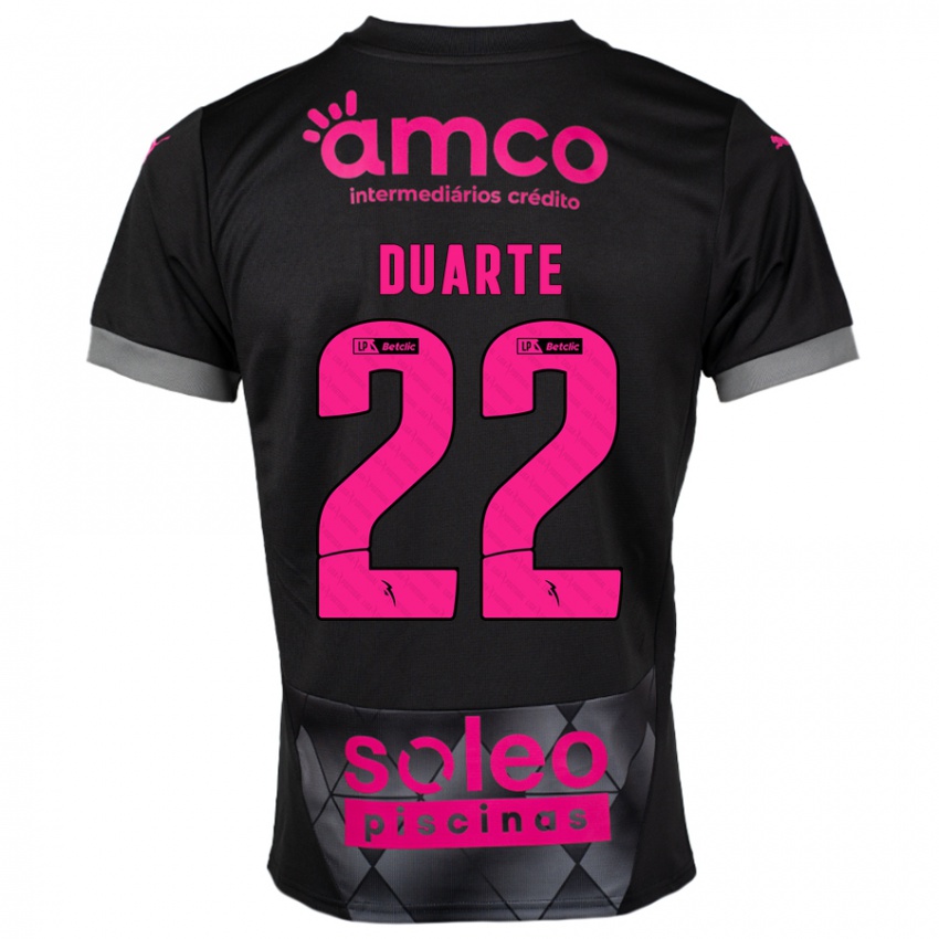 Kinder Vânia Duarte #22 Schwarz Rosa Auswärtstrikot Trikot 2024/25 T-Shirt Österreich