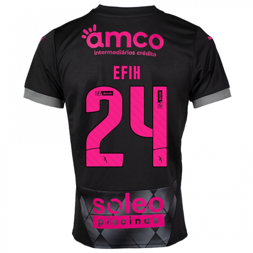 Kinder Peace Efih #24 Schwarz Rosa Auswärtstrikot Trikot 2024/25 T-Shirt Österreich