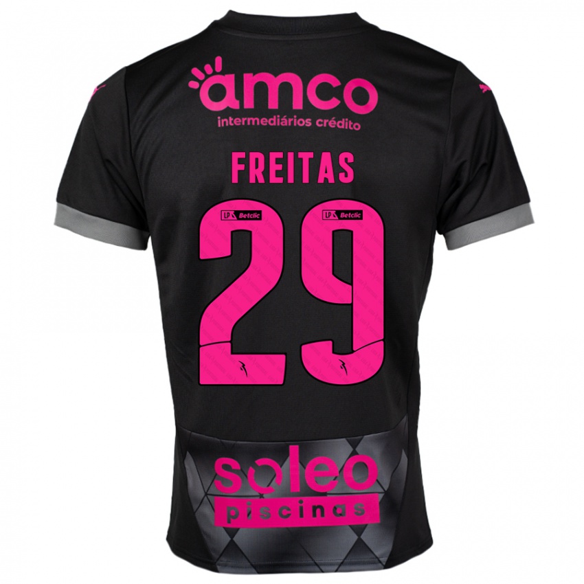 Kinder Mylena Freitas #29 Schwarz Rosa Auswärtstrikot Trikot 2024/25 T-Shirt Österreich