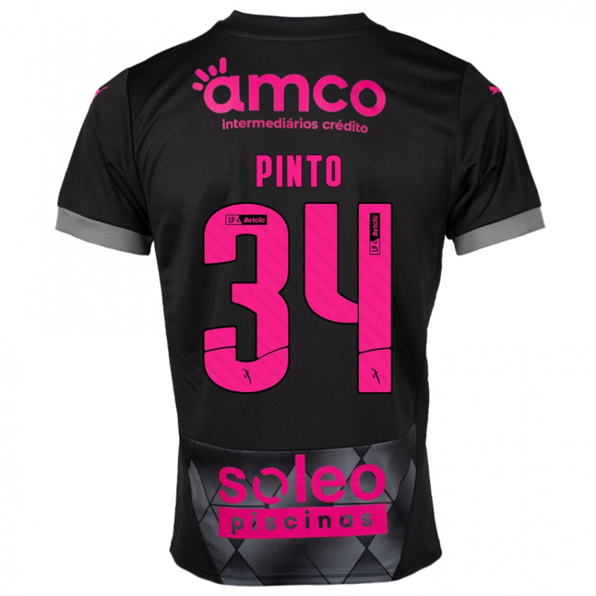 Kinder Ana Pinto #34 Schwarz Rosa Auswärtstrikot Trikot 2024/25 T-Shirt Österreich