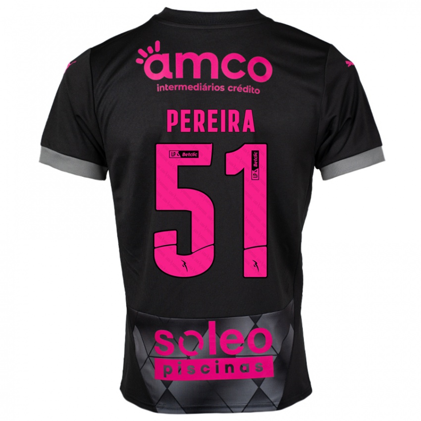 Kinder Evy Pereira #51 Schwarz Rosa Auswärtstrikot Trikot 2024/25 T-Shirt Österreich