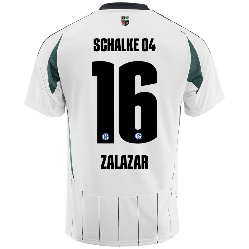 Kinder Mauro Zalazar #16 Weiß Grün Auswärtstrikot Trikot 2024/25 T-Shirt Österreich