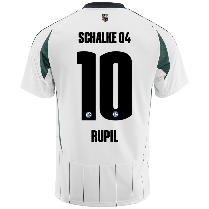 Kinder Timothé Rupil #10 Weiß Grün Auswärtstrikot Trikot 2024/25 T-Shirt Österreich