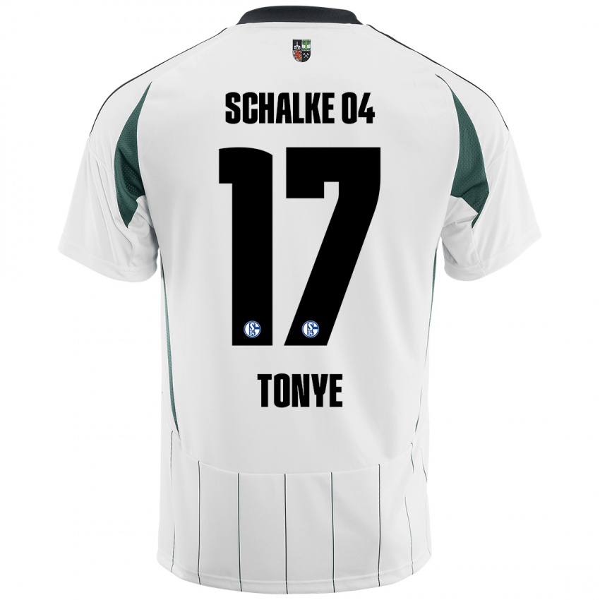 Kinder Yannick Tonye #17 Weiß Grün Auswärtstrikot Trikot 2024/25 T-Shirt Österreich